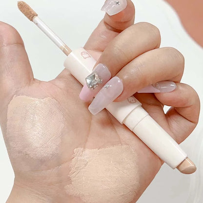 Full Cover Double Head Concealer Stick Waterproof Modify Skin Tone Foundation Cream Full Coverage Acne Marks Contour Face Makeup