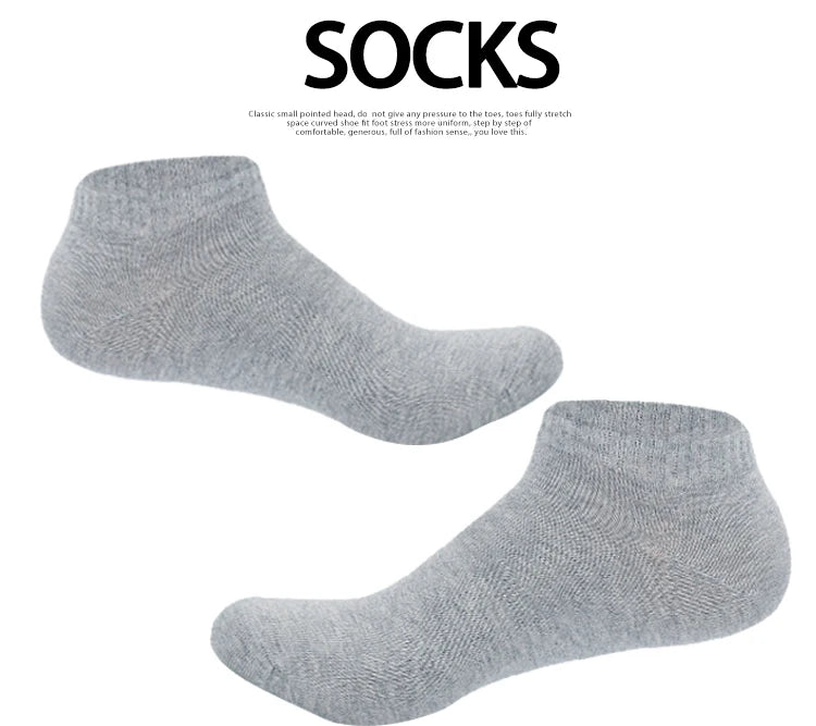 5 Pairs Low Cut Men Socks Solid Color Black White Breathable Cotton Socks Male Sport Short Socks Business Women Men