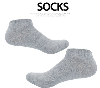 5 Pairs Low Cut Men Socks Solid Color Black White Breathable Cotton Socks Male Sport Short Socks Business Women Men