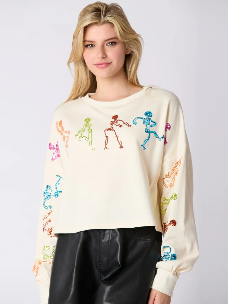 Glitter Patchwork Hoodies Vintage Tshirt Harajuku Slim Long Sleeve Streetwear Women Clothes Halloween Tee Top Autumn Winter