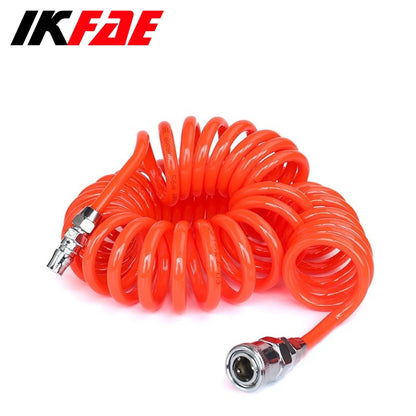 High Pressure Cleaning Gun Tube 8*5mm C-Fitting Retractable Hose Pu Compressor Air Hose Air Dust Collector Blowout Spring Tube