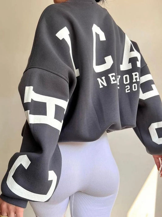 Women Grunge Loose Pullover Sweatshirts