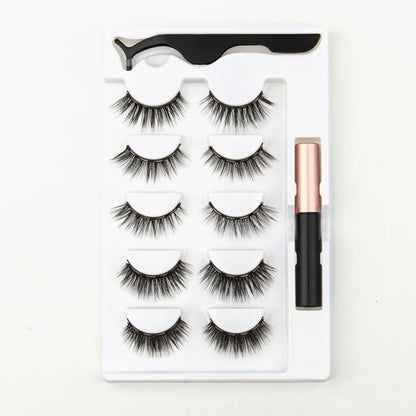 Magnetic Eyelashes Set 3/4/5/10 Pairs Natural Magnet False Eyelashes Makeup Kit Reusable Soft Mink Lashes Eyelash Extension Tool