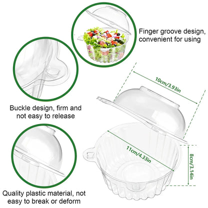 100Pcs Disposable Dessert Cups with Lids 8oz Reusable Cupcake Container Clear Square Single Dessert Box Sealed Cake Storage Box