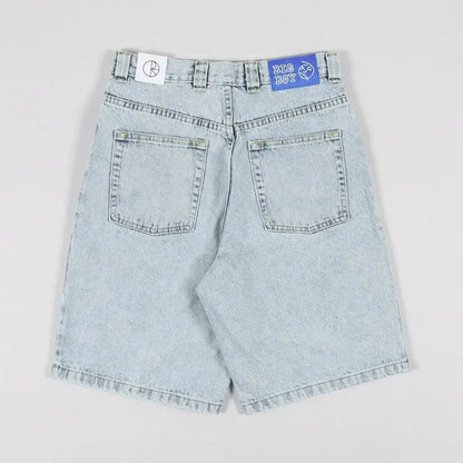Straight Cotton Loose Embroidered Denim Shorts Men's American Retro Five Pants Summer Loose High Street Skater Pants Y2k Cargo