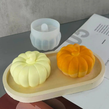 DIY Silicone Pumpkin Candle Mold white 3D Pumpkin Mould Smooth Pumpkin Soap Mold Halloween