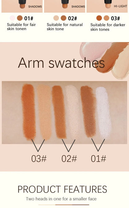 Face Concealer Double Head Concealer Pen Long Lasting White Dark Circles Corrector Contour Eye Stick Pencil Cosmetic Makeup