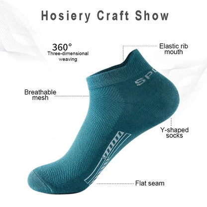 10/5 Pairs Summer Thin Short Socks Ankle Breathable Mesh Sports Sock Men and Women Casual Athletic High Quality Sokken Gifts