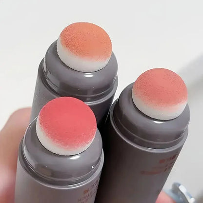 Double head Sponge Powder Blusher Lip&Cheek Dual-use Matte Makeup Natural Rouge Powder Blusher Stick light Nature Cosmetic