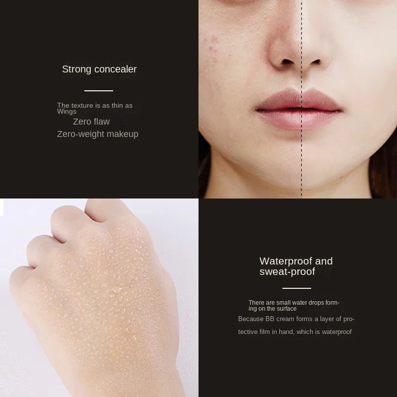 Waterproof BB Cream Liquid Concealer Matte Full Coverage Acne Scars Dark Circles Foundation Whitening Lasting Makeup Cosmetics