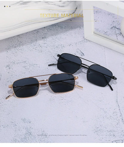 Dropshipping Fashion Square Sunglasses Men Women Metal Sun Glasses Retro Sun Glasses Vintage High Quality Gafas Oculos De Sol