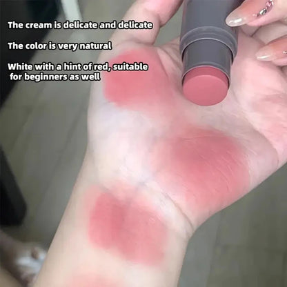 Double head Sponge Powder Blusher Lip&Cheek Dual-use Matte Makeup Natural Rouge Powder Blusher Stick light Nature Cosmetic