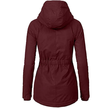 Women Splice Zipper hooded Coats
