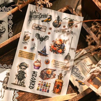 KSCRAFT 2sheets Halloween Rub On Sticker Scrapbooking Junk Journal Crafts Transfer Stickers DIY Photo Albums Decorative