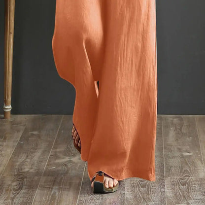 Women Pants 2024 Wide Leg Sweatpants Summer Autumn High Waisted Cotton Linen Pants Wide Leg Long Trousers With Pocket