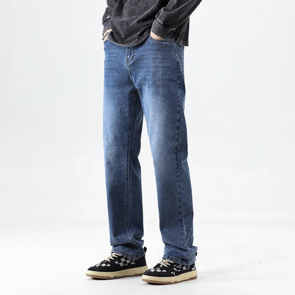 Men's Thin Straight-leg Loose Jeans Summer New Classic Style Advanced Stretch Loose Pants 7 Colors Available Size 35 42