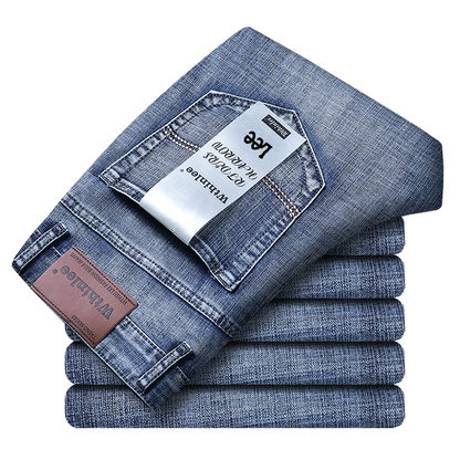 2024 Wthinlee Men's Casual Fashion New Elastic Jeans Pants Work Jeans Classic Men's Fashion Brand Versatile Clothing Blue Black