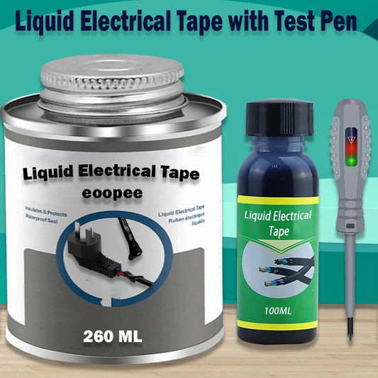 Waterproof Liquid Insulation Electrical Tape Insulating Repair Rubber Electrical Wire Cable Paste Coat Glue with Tester Pen Tool