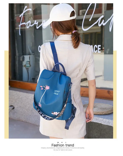 Waterproof Oxford Embroidery Women Backpack Fashion Anti-theft Large Capacity Female Travel Casual Backpacks School Laptop Bag