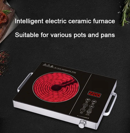 2200W Electric Ceramic Heater High Power Induction Cooktop Intelligent Hot Pot Stove With Timer Infrare Heating Furnace 110V