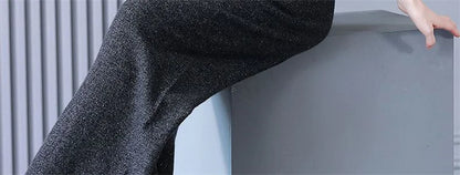 Self Made Knitted Two-piece Set for Women's 2024 Spring Clothing Set Socialite Temperament Wide Leg Pants Sweater Set Commuting