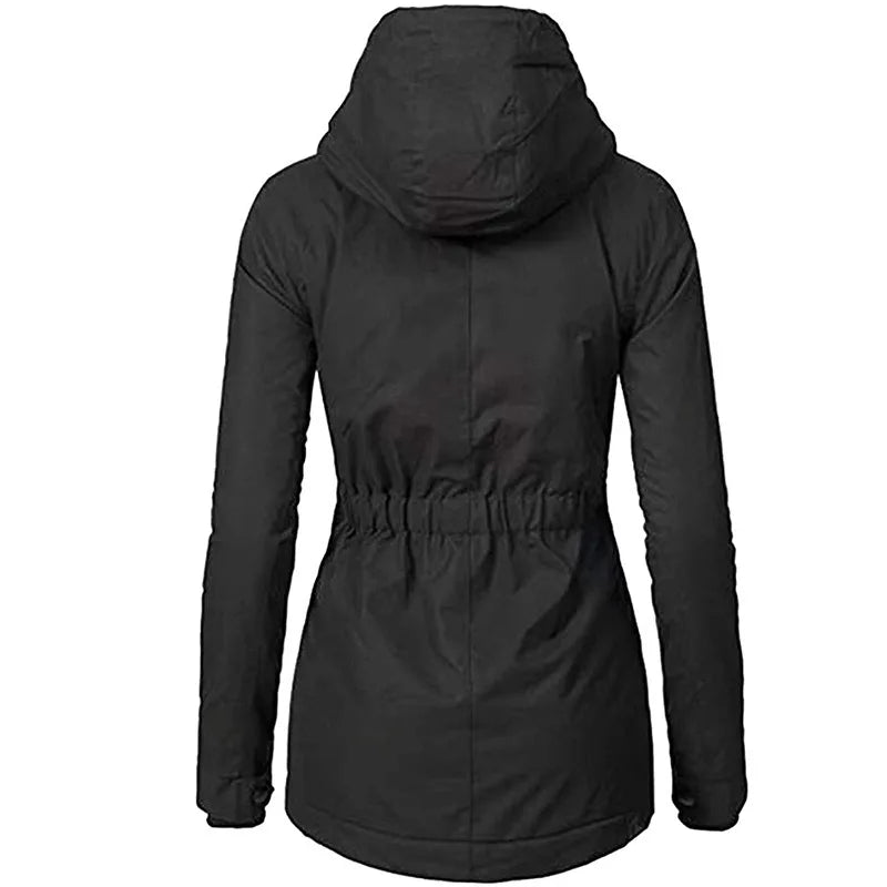 Women Splice Zipper hooded Coats