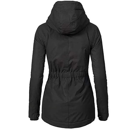 Women Splice Zipper hooded Coats