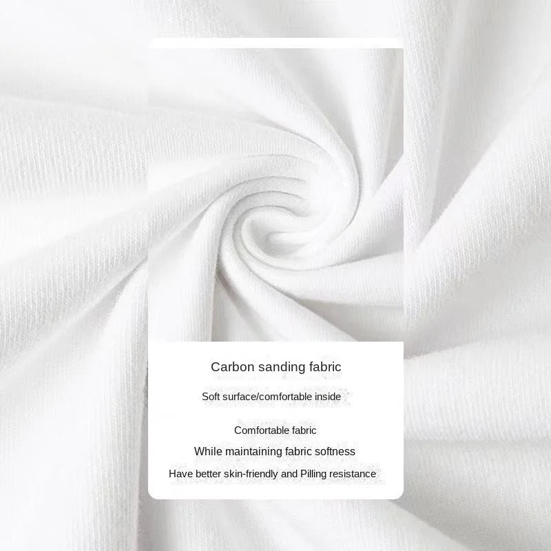 Japanese 320G Heavyweight Short Sleeve T-shirt Men's Summer Pure Cotton Thick Neckline Pure White Half Sleeve T-shirt