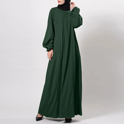 Women Eid Muslim Dress Ramadan Morocco Pleated Party Dresses Dubai Kaftan Islam Vestidos Arab Long Robe Solid Abaya Modest