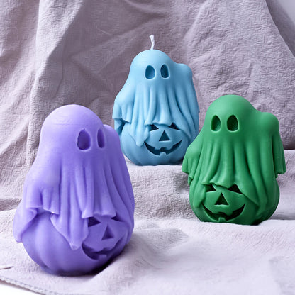 3D Ghost Candle Decoration Silicone Mold DIY Pumpkin Skull Holiday Ccented Casting Mould Plaster Craft Gift Halloween Home Decor