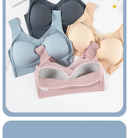 Women Lace Sport Bras Plus Size Seamless Bra Bralette Backless Lady Brassiere Vest Female Gathers Shock-Proof Wireless Top L-3XL