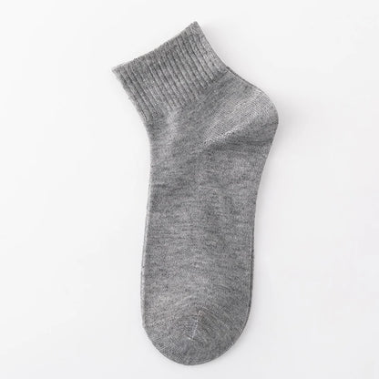 ALLTOOALL 5 Pairs/Lot Men's Solid Color Socks Black White Business Casual Sports Sock Man Cotton Mesh Breathable Short Socks