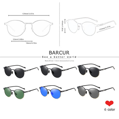BARCUR Temples Sunglasses Women Polarized Fashion Sun Glasses Driving Round Ladies Sunglass