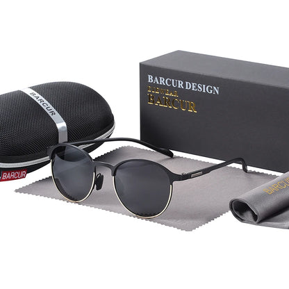 BARCUR Temples Sunglasses Women Polarized Fashion Sun Glasses Driving Round Ladies Sunglass