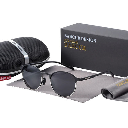 BARCUR Temples Sunglasses Women Polarized Fashion Sun Glasses Driving Round Ladies Sunglass