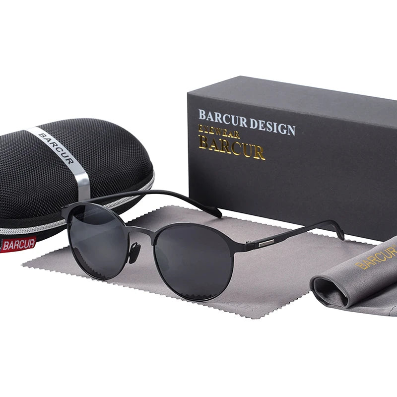 BARCUR Temples Sunglasses Women Polarized Fashion Sun Glasses Driving Round Ladies Sunglass