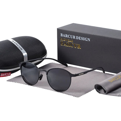 BARCUR Temples Sunglasses Women Polarized Fashion Sun Glasses Driving Round Ladies Sunglass