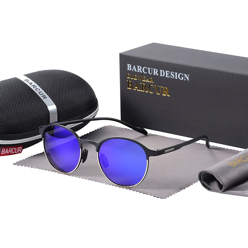 BARCUR Temples Sunglasses Women Polarized Fashion Sun Glasses Driving Round Ladies Sunglass