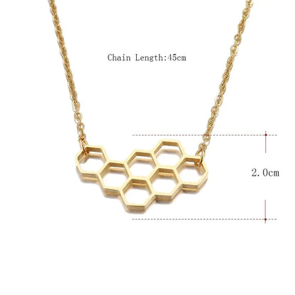 Honeycomb Bee Animal Pendant Choker Necklace