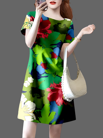 2024 ZANZEA Fashion Summer Bohemian O Neck Short Sleeve Flroal Printed Knee-length Dress Women  Holiday Sundress Party Vestido