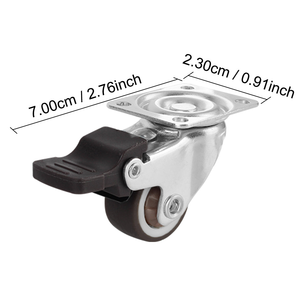 4Pcs Furniture Caster For Platform Trolley Chair Accessory Swivel Caster Universal 1/2 inches Soft Rubber Wheel 360°