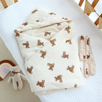 Newborn Crepe Beanie Fleece Quilted Bag