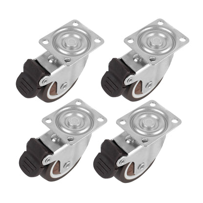 4Pcs Furniture Caster For Platform Trolley Chair Accessory Swivel Caster Universal 1/2 inches Soft Rubber Wheel 360°